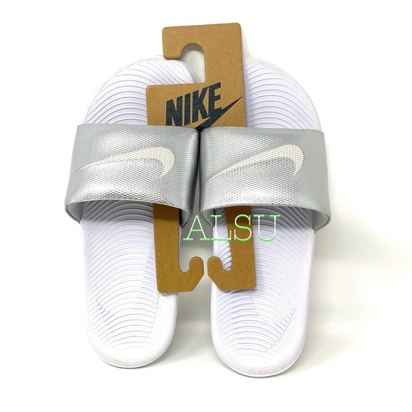 Nike Shoes Nike Kawa Slides Womens Sandals Silver Poshmark